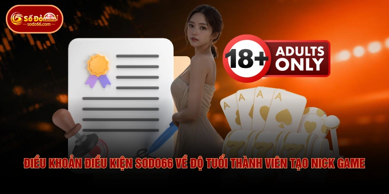 Điều khoản điều kiện SODO66 về độ tuổi thành viên tạo nick game